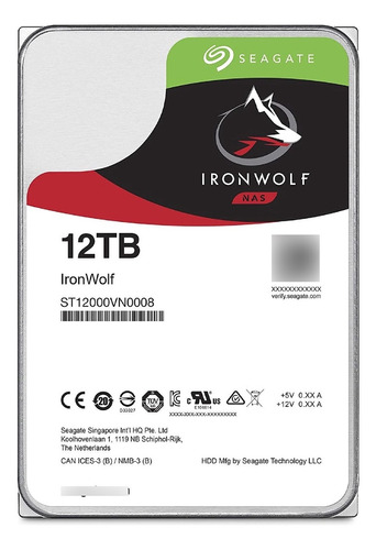 Disco Rigido Seagate Ironwolf Nas 12tb Hdd St12000vn0008