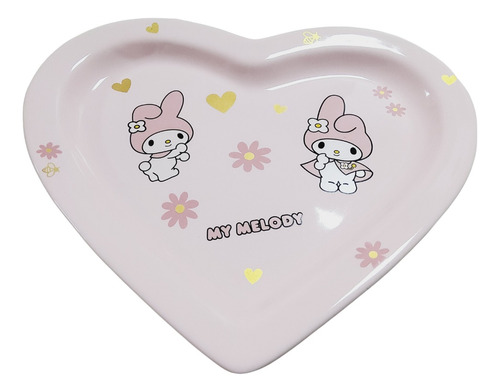 Plato Hello Kitty My Melody Diseño De Corazón