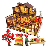 Casa Miniatura Con Kit De Muebles Y Patio Japonés Ideal Para