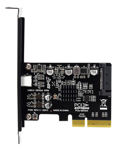 Tarjeta De Expansión Pcie To C Usb3.2 Pci Express X4 A Type