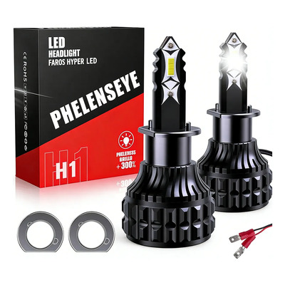 200w Focos Led Lupa Proyector 6500k H4 H7 H11 9005 9006 H1 Negro