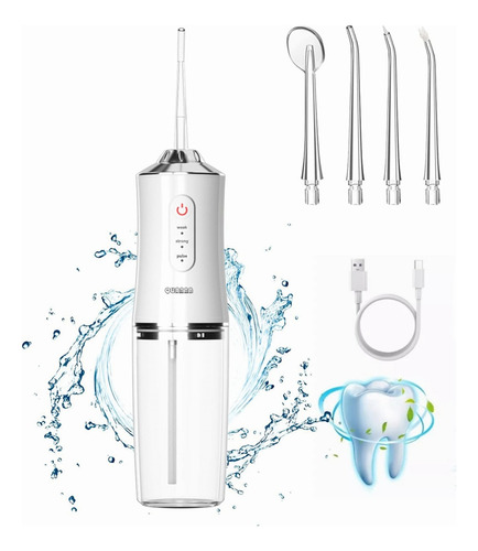 Irrigador Bucal Portátil Traje Limpiador Dientes Eléctrico  Quanna Con3 Modes & 4 Nozzle Ipx7 Impermeable Portable Design Extraíble Y Lavable Inalambrica Usb Recargable  Capacidad De Agua 400 Ml