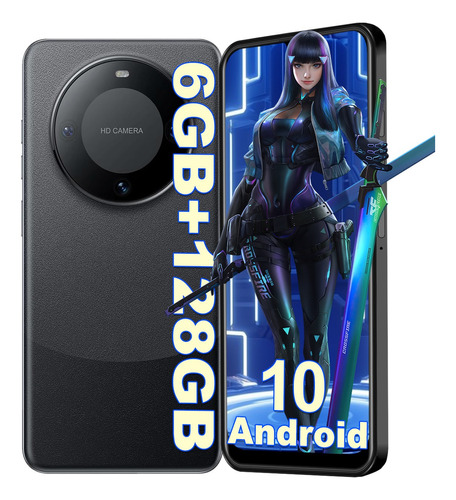 Xgody V60 Smartphone Dual Sim 4g Android 10 6+128gb Ram 6.52 '' Fullhd Celular Con Reconocimiento Facial Y Desbloqueo De Huellas Dactilares 4800 Mah