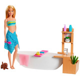 Muñeca Barbie Fizzy Bath Playset Con Bañera Gjn32 Mattel