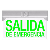 Cartel Led Salida De Emergencia 35x20 Bateria 220v Premium
