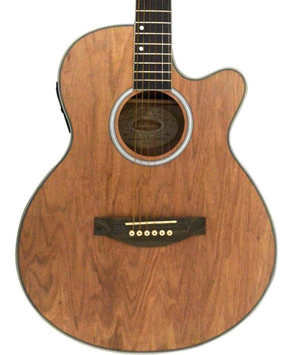 Guitarra Electroacústica Washburn Natural C/ Funda Wa45cepak