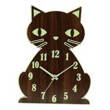 Reloj De Pared Luminoso De Gato Silencioso De De Color , Por