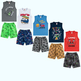 Conjunto Infantil Masculino Regata Shorts Kit 5 Atacado 1 /8