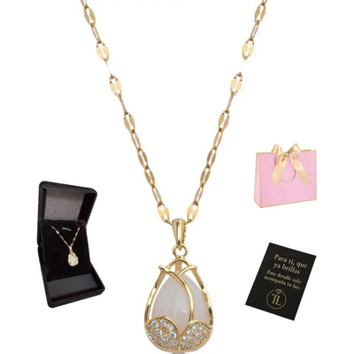 Collar Dije De Tulipán Collares Mujer Regalo Elegante Chapado Oro 18k Con Estuche Terciopelo, Tarjeta Inspiradora Y Bolsa Listo Para Regalar Amor Amistad Mamá Novia Cumpleaños | MercadoLibre