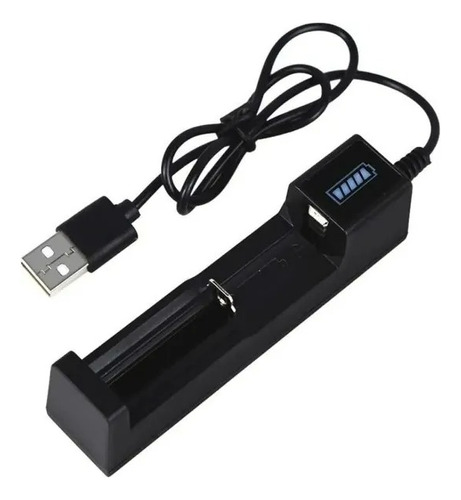 Cargador Usb Pilas Bateria: 18650 / 14500 / 10440 / 16340.