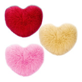 Set De 3 Cojines De Peluche Corazon Largo Extrasuave Colores