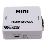 Wiistar Conversor Hdmi A Vga Adaptador Con 3.5mm Stereo Audi
