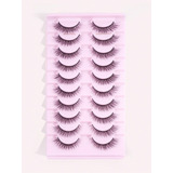 10 Pares De Pestañas Postizas Cat Eye Natural - Tipo Mink 3d