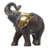 Imagen Decorativa Elefante Orejas Oro 14cm.