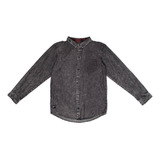 Camisa M/l Niño Negro Pillin