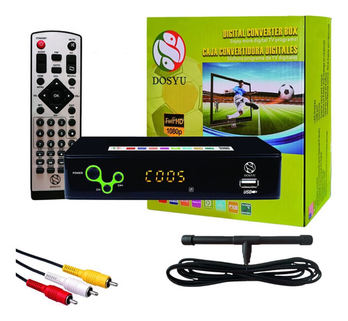 Decodificador Convertidor Digital Tv Full Hd 1080p + Antena