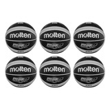 Paquete 6 Balones De Basketball B7grx No. 7 Hule Natural Color Negro