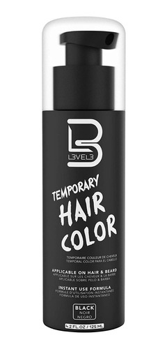 Level3 Hair Color Tinte Temporal Para Barba Color Negro