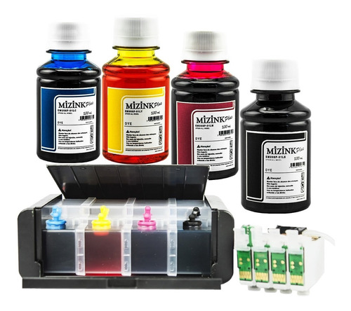 Bulk Ink P/ Epson Tx125 Tx135 Tx133 - Luxo + Kit Tinta Extra