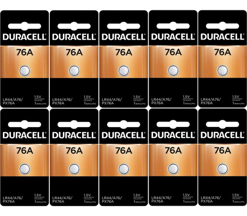 Duracell Lr44 Duralock 1.5v Button Cell Battery, (10 Count)