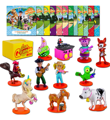 Audiocuentos La Granja De Zenón Kit X11 Figuras + Parlante