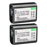 Set De 2 Baterías  Para Sony Np-fw50, Alpha A6000 1650mah