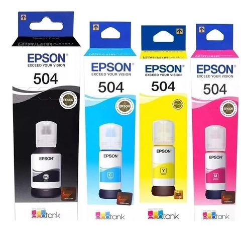 Tinta Epson T504 Kit 4 Colores Originales