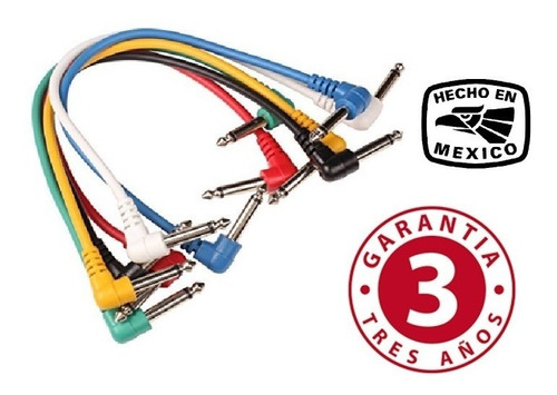 6 Cables Para Parcheo Guitarra Pedales Certificados Iso 9000
