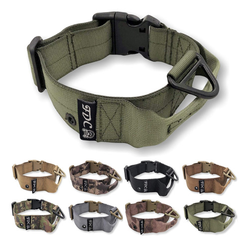 Collar Tctico Para Perro Resistente Con Asa De 1.5 Pulgadas