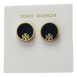 Aretes Tory Burch Redondos Con Logo Inferior