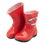 Bota De Lluvia Niño Disney Cars Color Rojo Impermeable 13-16