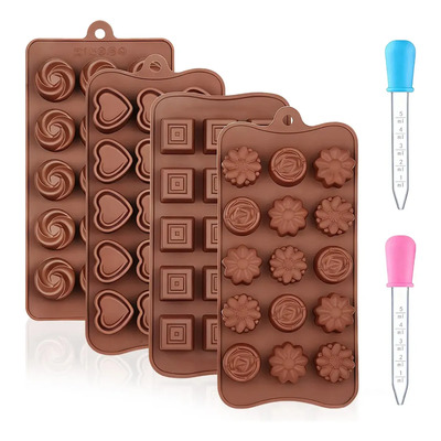 6pcs Moldes De Fabricación De Chocolate De Silicona Flores Chocolate | MercadoLibre