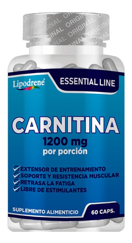 Carnitina 1200 Mg | Lipodrene | Essential 60 Caps