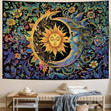 Tapestry Floral Místico Hippie Compatible Con Habitación.