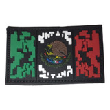 Parche De Pvc Con Velcro Bandera Mexico Pixel 8x5cm