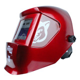 Careta Electrónica Para Soldar Husky Hkc25 Roja Color Rojo
