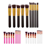 Kit 10 Pincéis Pincel Maquiagem Pó Blush Profissional