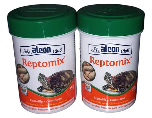 Kit Com 2 Ração Para Tartarugas Aquáticas Alcon 25g Reptomix