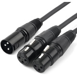 Cable Adaptador Microfono Xlr 3-pin Macho A 2 Hembra | Ne...