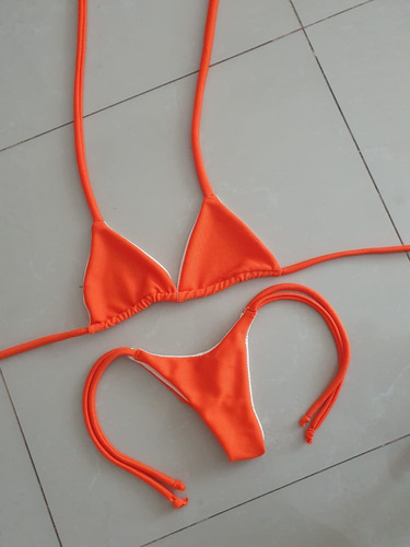 Hermosa Bikini Estilo Morley Color Naranja Súper  Moda