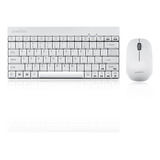 Kit Mouse Y Mini Teclado Inalambrico De Pc | Blanco / Per...