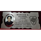 Placa Recordatoria Cementerio 25x12 Escudo Club Boca River