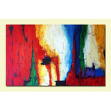 Cuadro Moderno Pintado A Mano  Texturado - 100x40cm