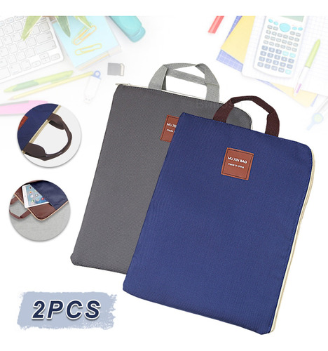 Bolso De Documentos A4 Carpeta Con Cremallera 2 Pcs