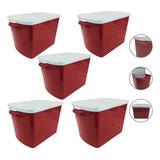 05un Porta Ração 15kg Pet Pote Container Tampa Anti-formiga Cor Vermelho Cor