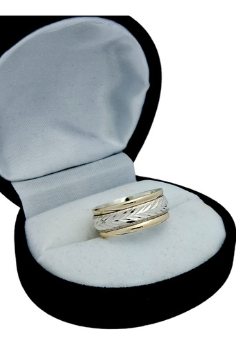 Argolla, Anillo De Matrimonio De Plata De Ley 925 Con Oro.