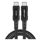 Cable De Carga Usb Tipo C A Usb Tipo C 100w Reforzado 2m Color Negro