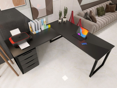 Escrivaninha Ajl Home Office Com Gaveteiro Varias Cores