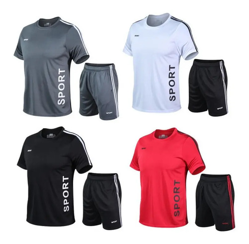 Traje Deportivo De Manga Corta Para Hombre, Conjunto De 4