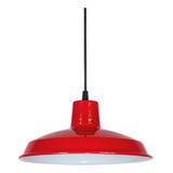 Lampara Colgante Campana Con Cable Diametro 26cm. Color Rojo